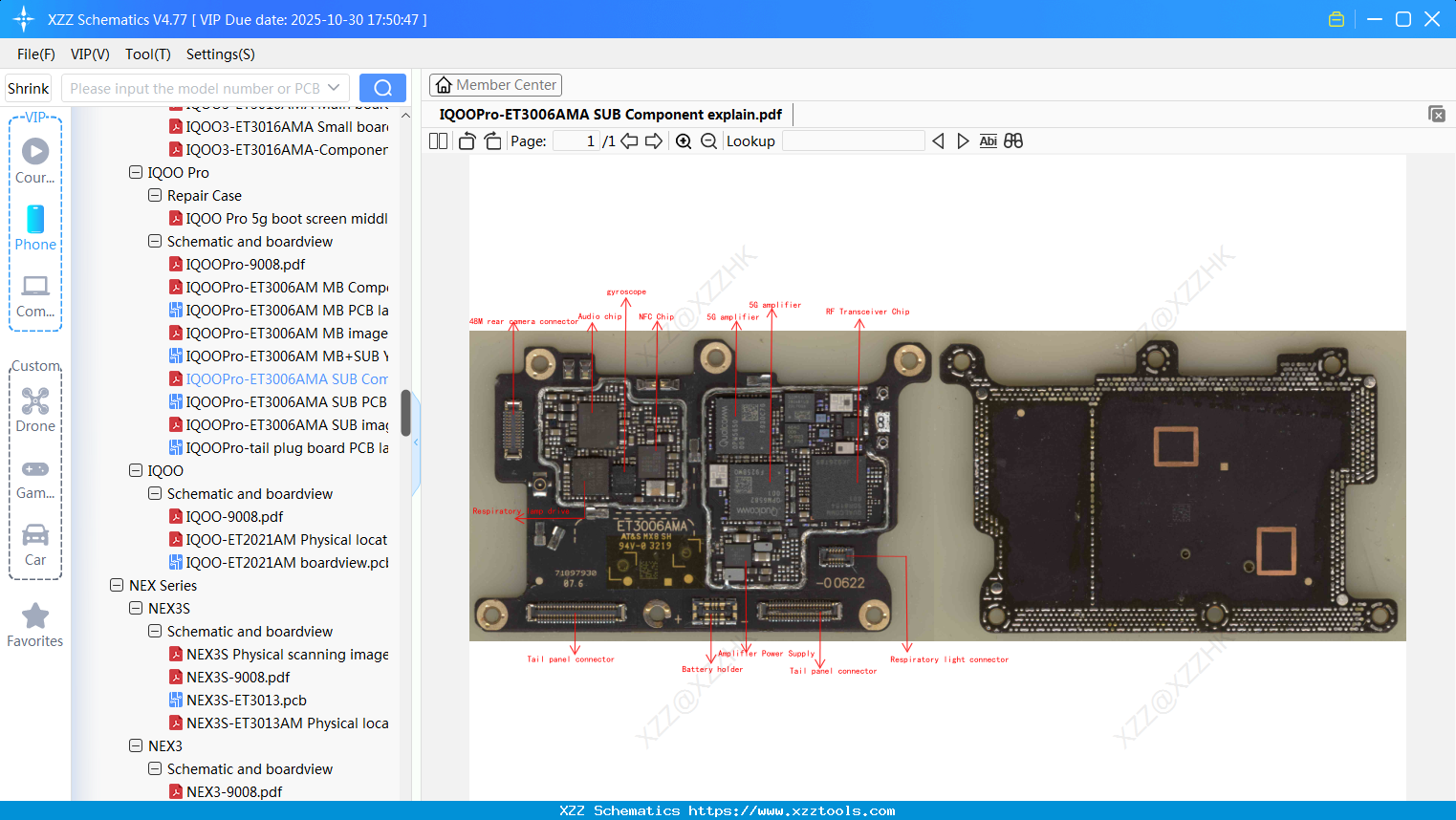 VIVO IQOOPro-ET3006AMA SUB Component Explain